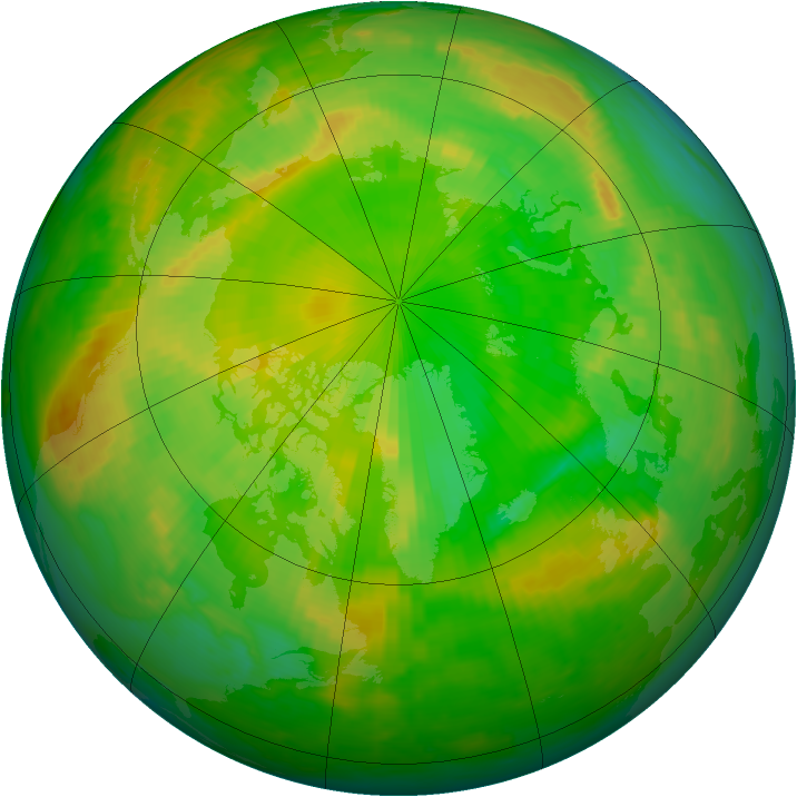 Arctic ozone map for 25 June 1998